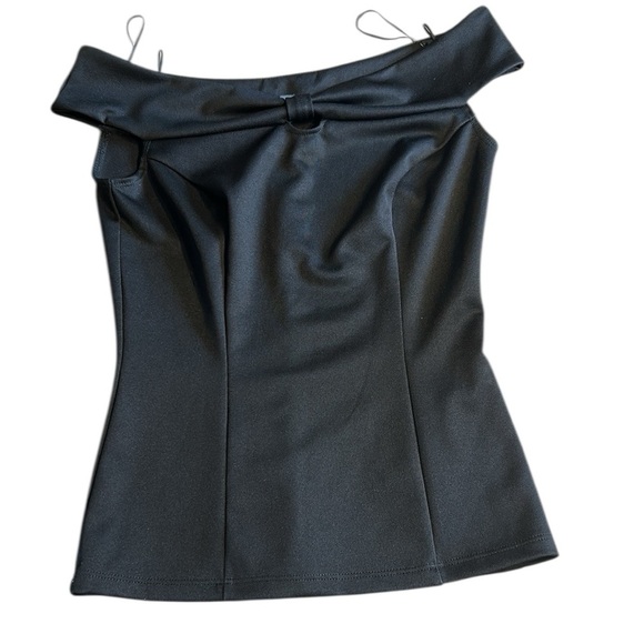 Le Chateau black top, sleeveless,keyhole,boatneck,overlay,office,event.summer,🇨🇦 - Picture 5 of 11